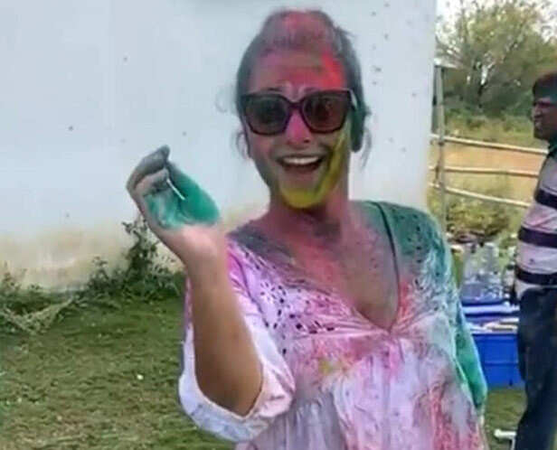 Best Pictures of stars playing Holi from last year