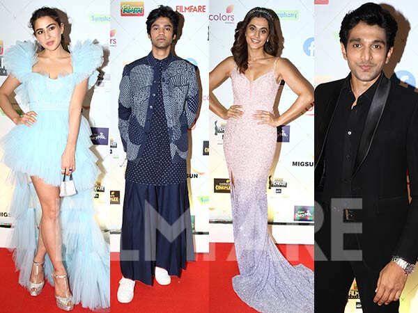 Taapsee Pannu, Sara Ali Khan, Sanjana Sanghi at the 66th Vimal Elaichi Filmfare Awards