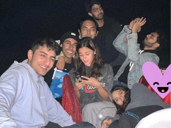 Ibrahim Ali Khan chills with Alia Bhatt, Ranveer Singh on Karan Johar's film sets