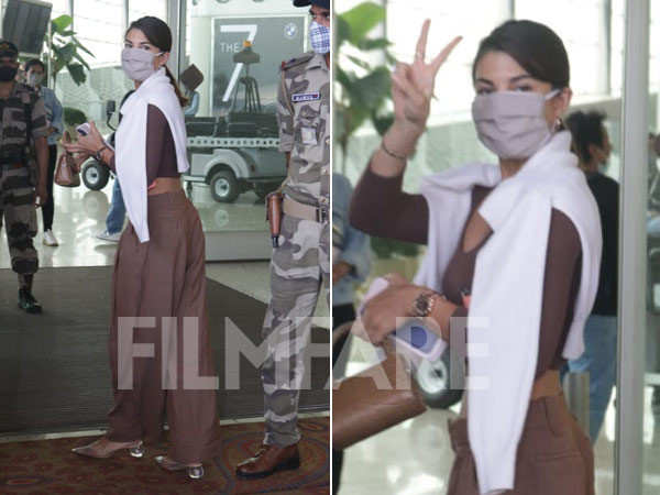 Pictures: Jacqueline Fernandez’s chic look at the airport