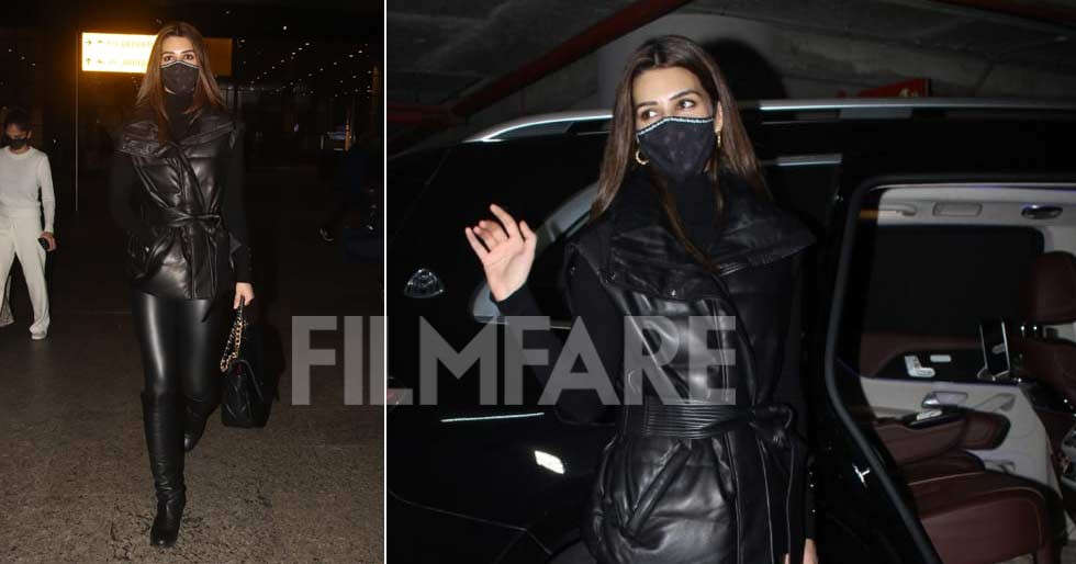 Pictures: Kriti Sanon goes all leather at the airport
