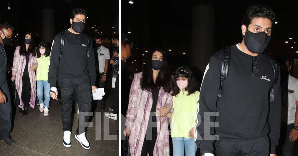 Abhishek Bachchan, Aishwarya Rai Bachchan return from Paris 