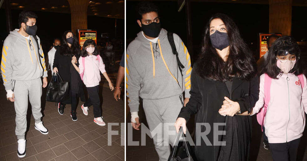 Photos: Aishwarya Rai Bachchan, Abhishek Bachchan clicked on the airport