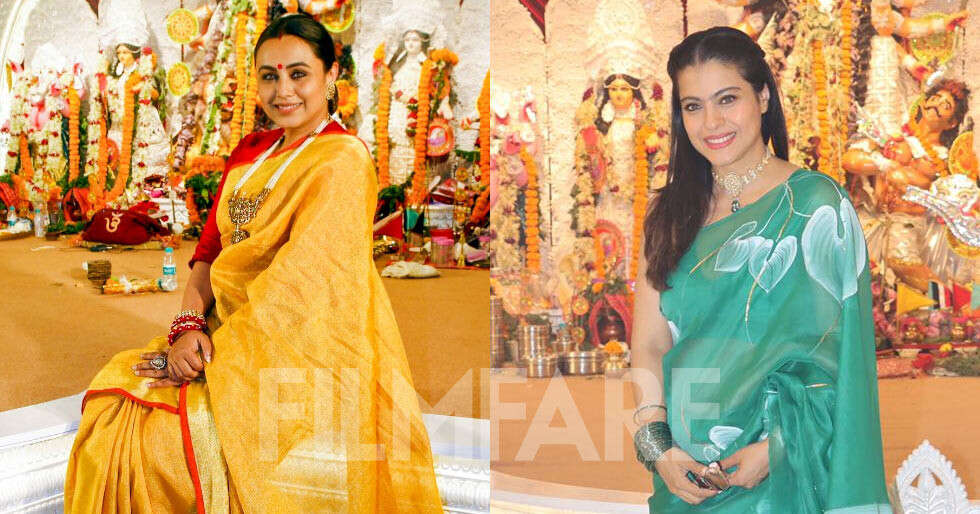 Photos: Kajol and Rani Mukerji rejoice Maha Navami