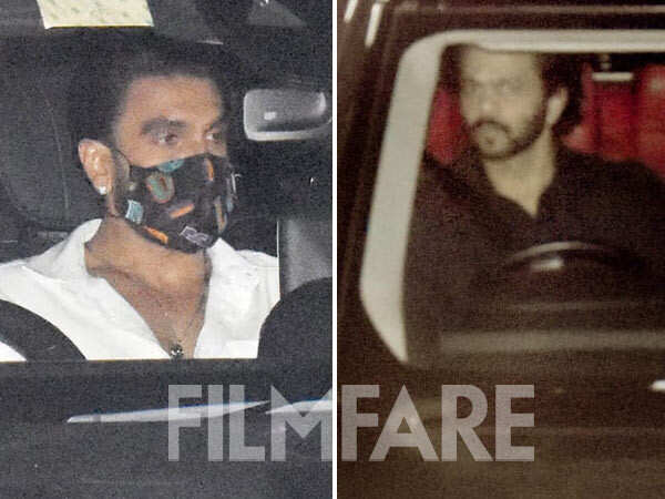 Photos Ranveer Singh Ajay Devgn Rohit Shetty Clicked At Popular Theatre In The City