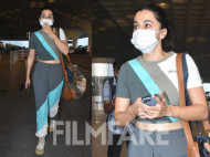 Taapsee Pannu poses for the paparazzi at the airport 