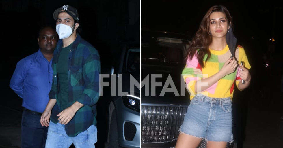 Pictures: Kriti Sanon, Varun Dhawan snapped in the city