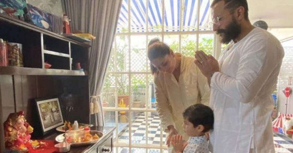 Kareena Kapoor Khan, Saif Ali Khan and Taimur welcome Lord Ganesha into their home