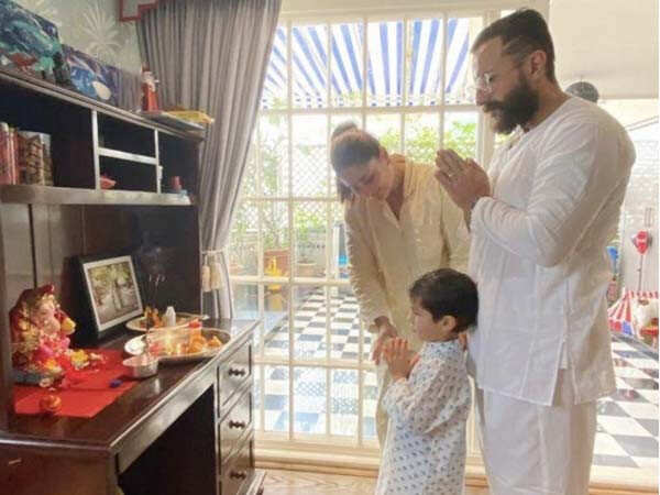 Kareena Kapoor Khan, Saif Ali Khan and Taimur welcome Lord Ganesha into their home