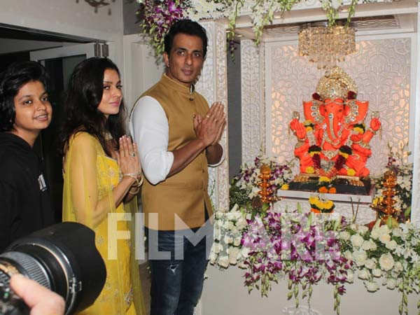 Pictures: Sonu Sood and family celebrate Ganesh Chaturthi with gusto