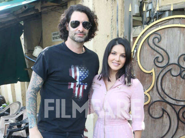 Pictures: Sunny Leone and husband Daniel Weber papped outside a spa