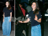 Alia Bhatt sports an off-duty model look as she poses at Mumbai Airport