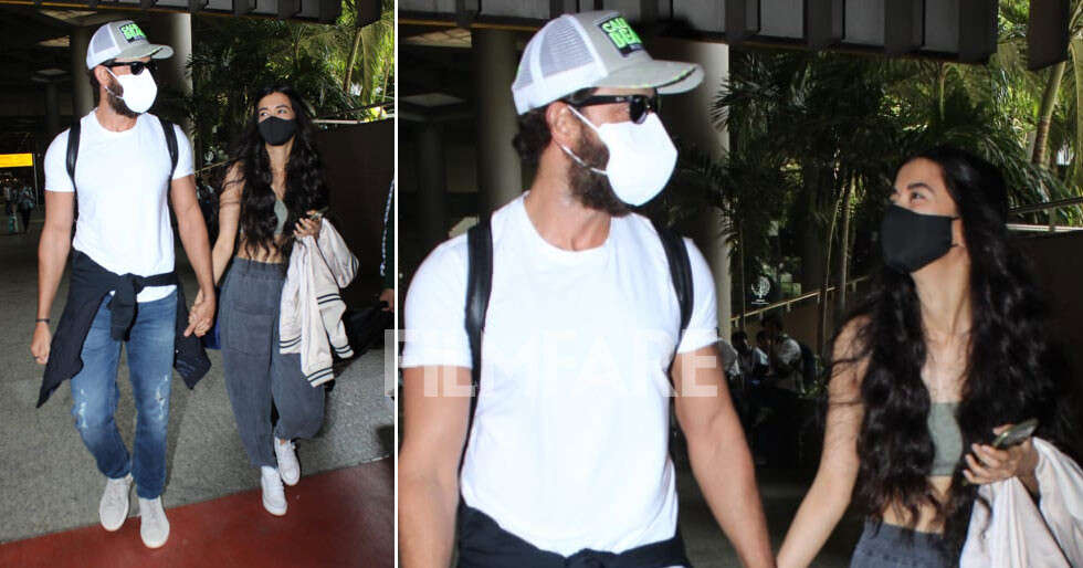 Hrithik Roshan clicked at the airport with Saba Azad | Filmfare.com