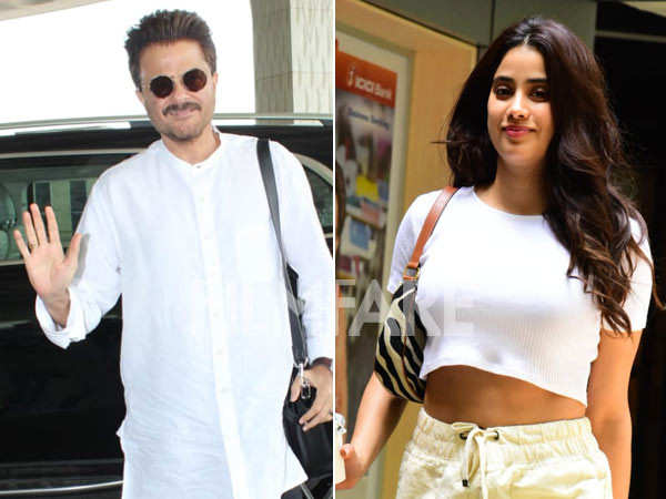 Janhvi Kapoor and Anil Kapoor photographed in casuals | Filmfare.com