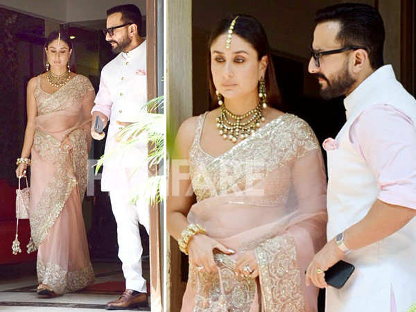Ranbir Alia Wedding : Kareena Kapoor Khan and Saif Ali Khan look royal as they head to the wedding