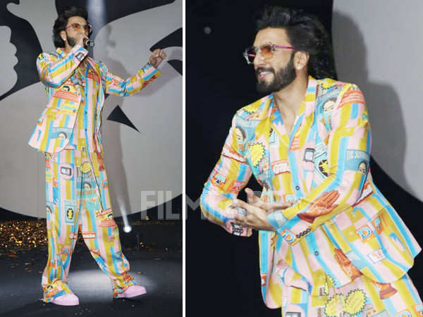 Ranveer Singh sports a colorful three-piece suit at Jayeshbhai