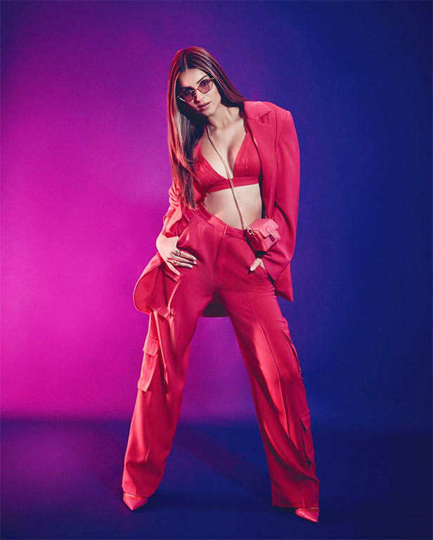 Tara Sutaria's Fashion Storm : Berry Power Pantsuit.