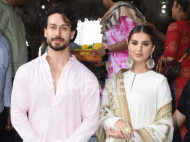 Tara Sutaria and Tiger Shroff seek blessings at a temple before the release of Heropanti 2