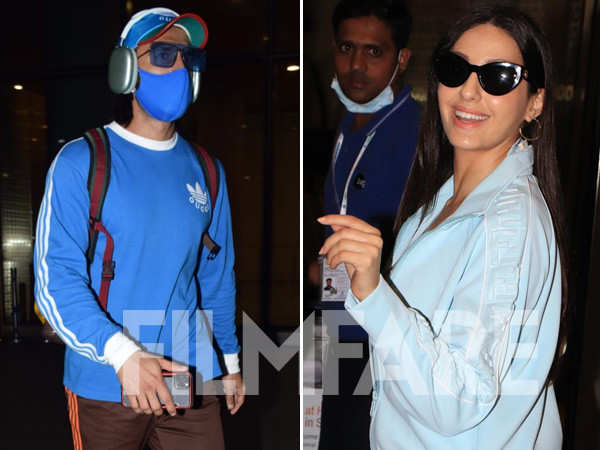 Ranveer Singh And Nora Fatehi Rock Comfy Off-Duty Looks At The Airport