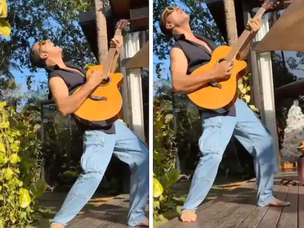 Akshay Kumar takes to the guitar in Goa, wife Twinkle Khanna is 'glad' she did not witness it