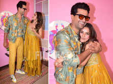 Vicky Kaushal and Shehnaaz Gill hug each other in colour-coordinated outfits. See pics: