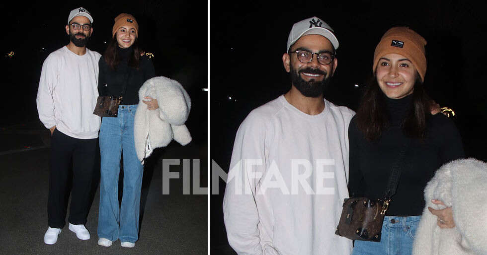 Anushka Sharma and Virat Kohli clicked at the airport last evening ...