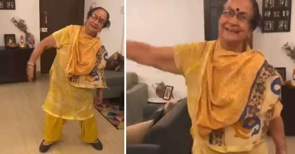 Anupam Kher’s mother Dulari dances to Srivalli