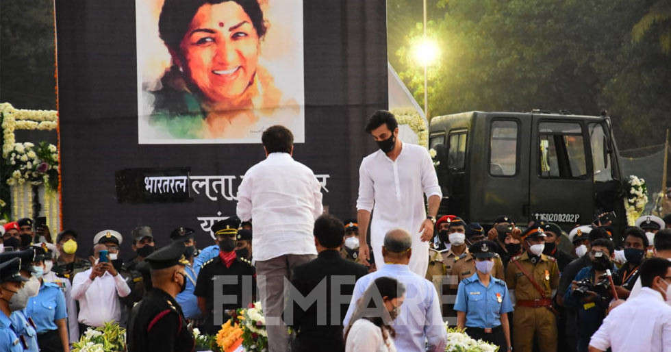 Pictures: Ranbir Kapoor pays his last respects to Lata Mangeshkar