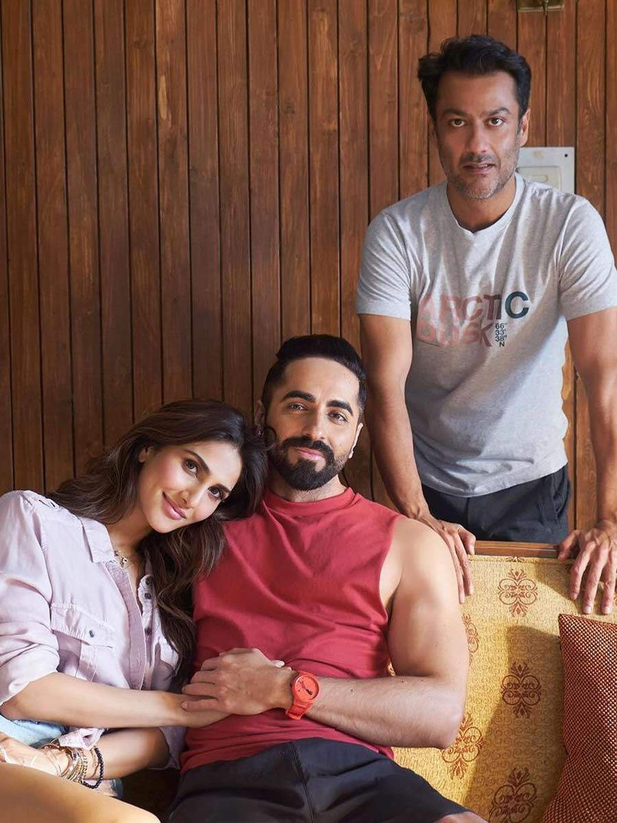 Abhishek Kapoor with Vaani Kapoor and Ayushmann Khurrana