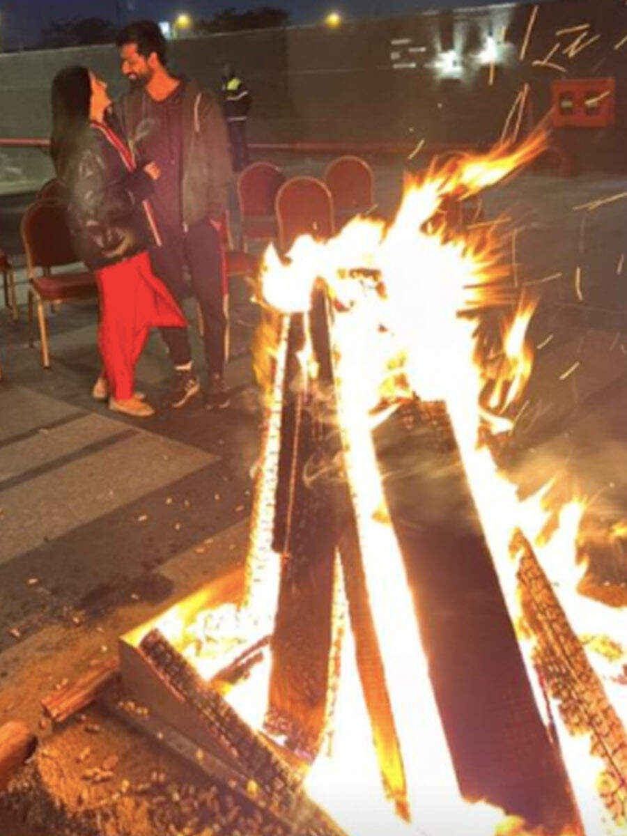 Katrina Kaif and Vicky Kaushal celebrating their first Lohri.