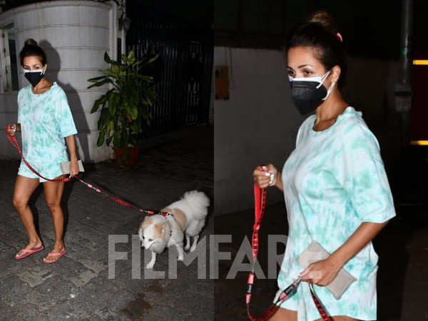 Malaika Arora flaunts her co-ord set as she steps out with her furry friend