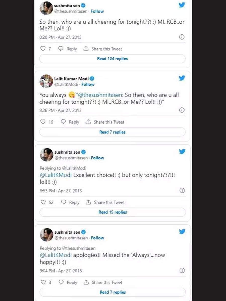 Lalit Modi and Sushmita Sen 2013 tweet that went viral.