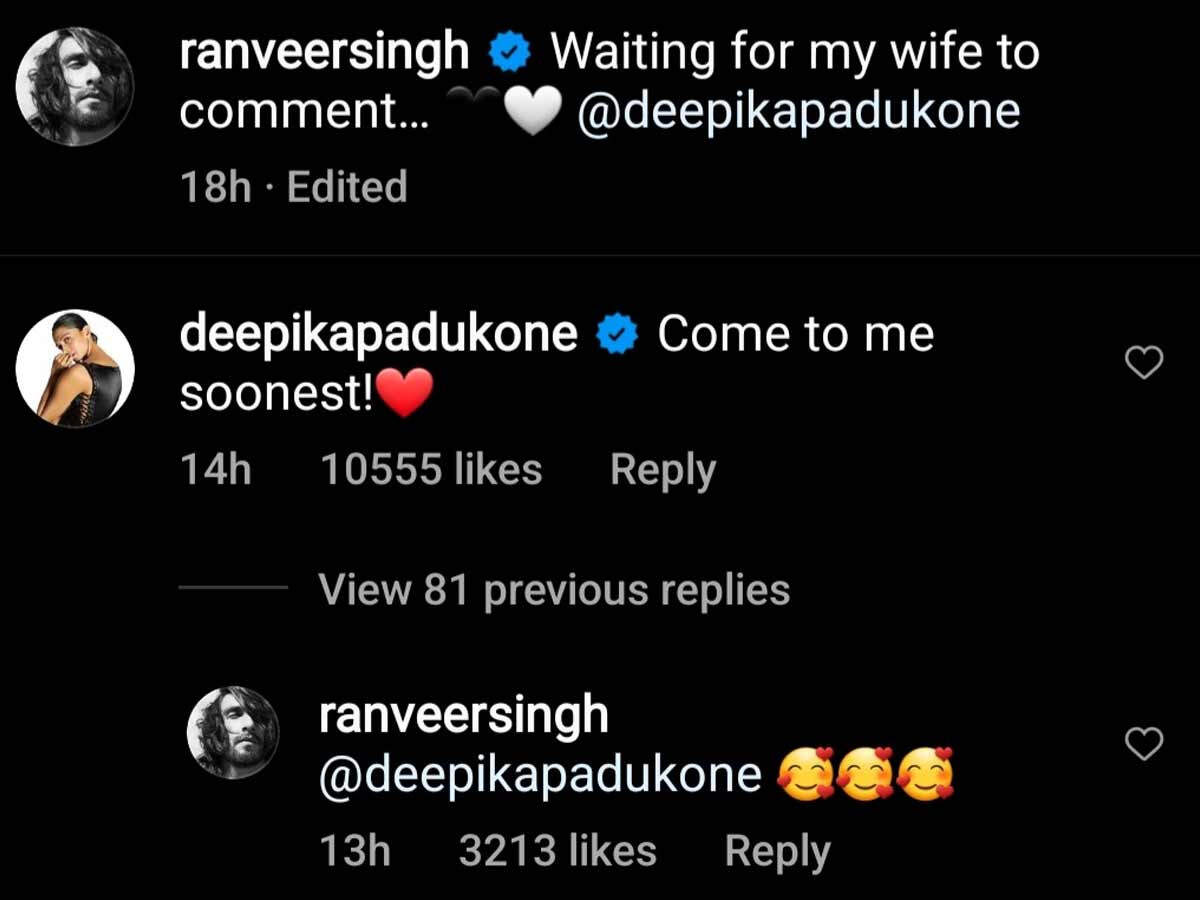 Deepika Padukone replies to Ranveer Singh's latest Instagram caption ...