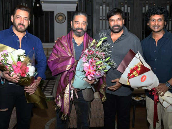 Kamal Haasan gets honoured by Chiranjeevi in the presence of Salman Khan for the success of Vikram