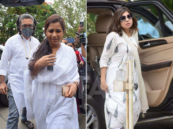 Shreya Ghoshal, Alka Yagnik, and others from the music industry clicked arriving as KK's Antim Yatra