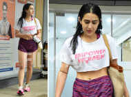 Sara Ali Khan looked fit in her workout ensemble as she was clicked at her gym
