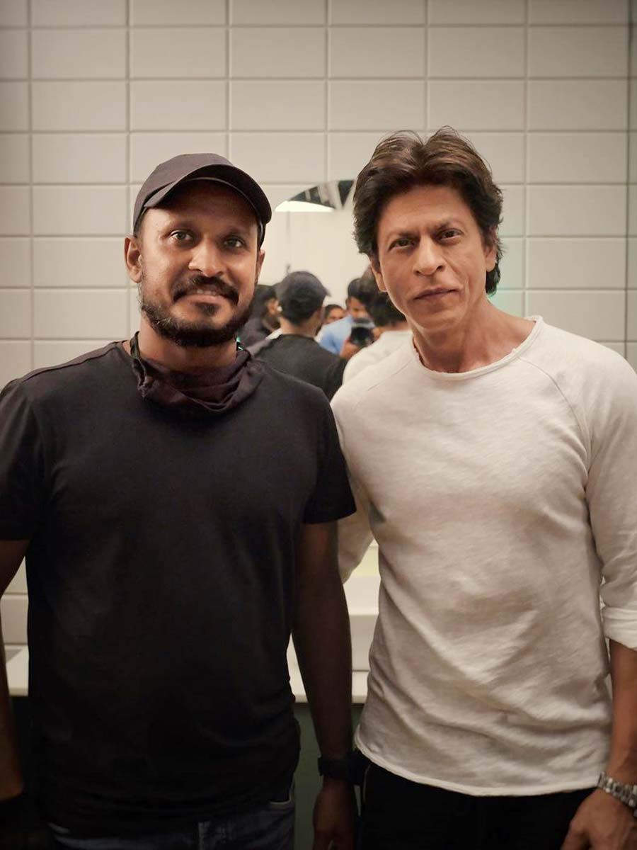 Shah Rukh Khan with a fan.