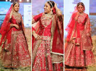Shehnaaz Gill caught in a stunning bridal look as she walked the ramp. See pics