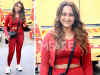 Sonakshi Sinha looks stunning in red athleisure as she steps out in the city