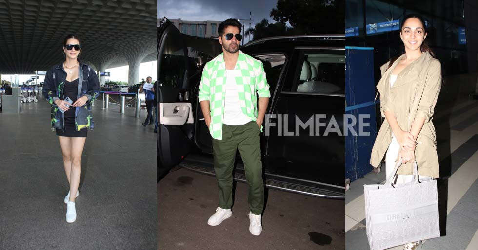 Kiara Advani, Varun Dhawan, and Kriti Sanon looked chic and sporty as ...