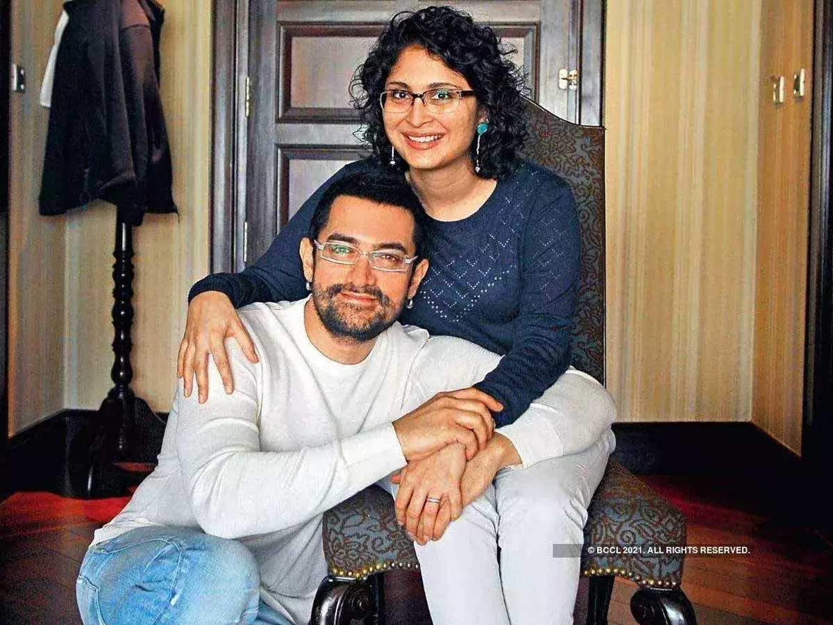 Aamir Khan with his wife.