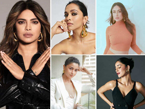 Bollywood Divas serving monochrome glamour with a hint of golden jewellery