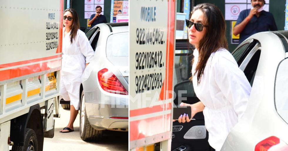Kareena Kapoor Khan photographed at a shoot location in Juhu