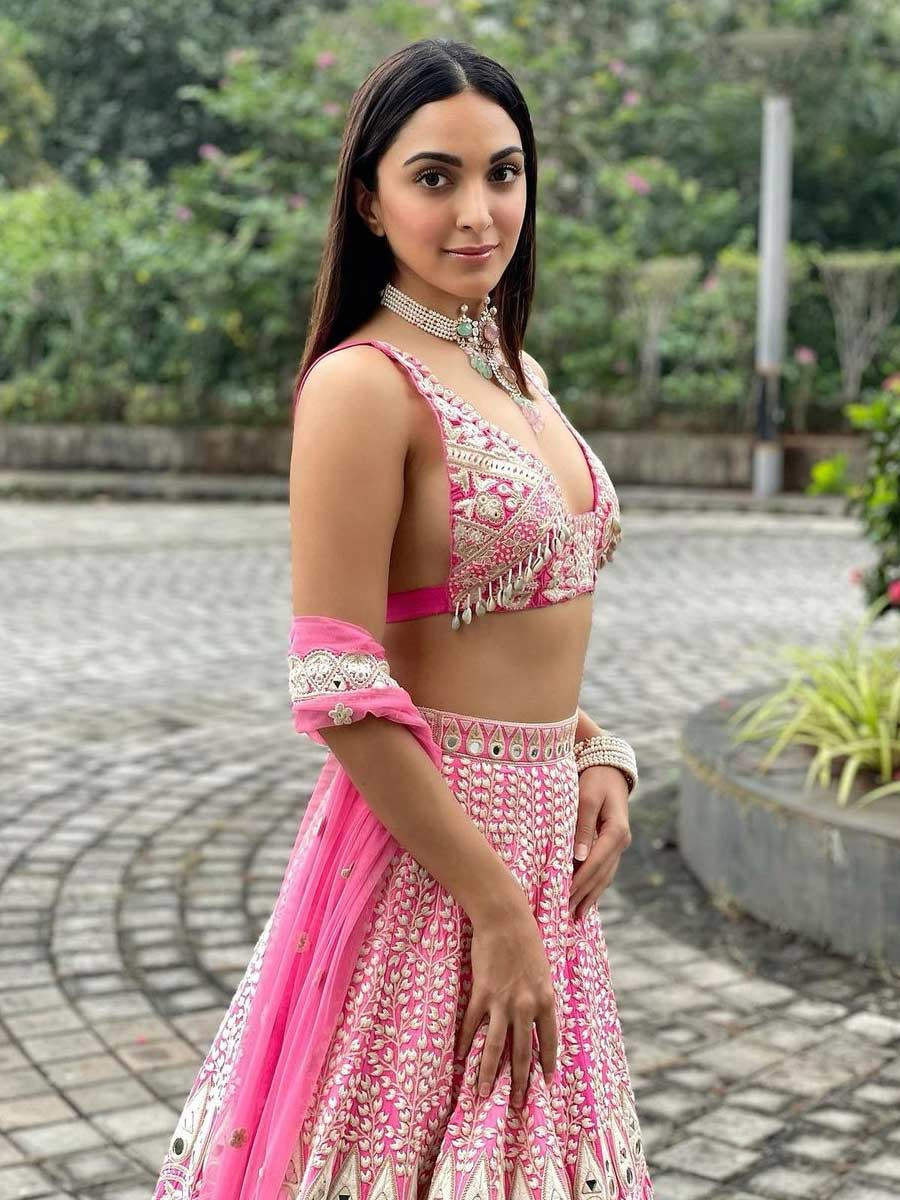Kiara Advani with Raani Pink Ethnic Wear.