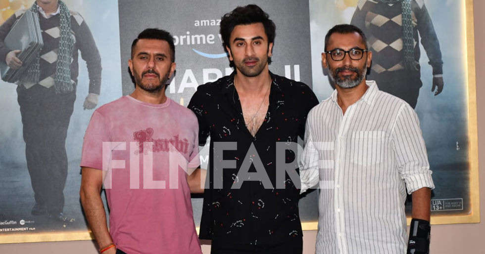Ranbir Kapoor, Hitesh Bhatia and Ritesh Sidhwani promote Sharmaji Namkeen in Mumbai