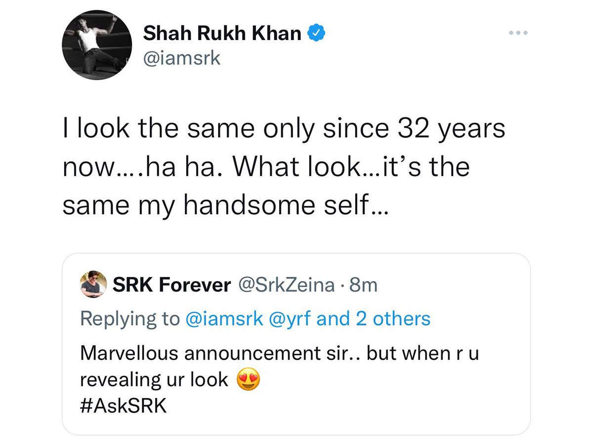 Shah Rukh Khan Twitter post.