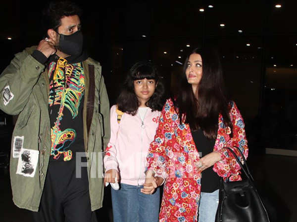 Aishwarya Rai Bachchan, Abhishek and Aaradhya spotted returning from Cannes 2022