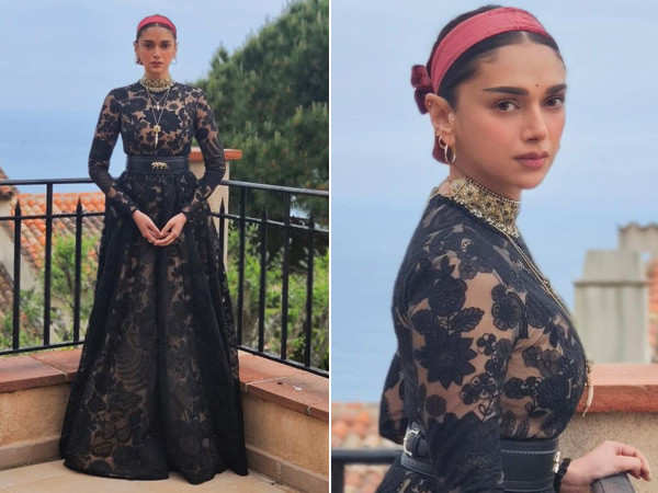 Cannes 2022: Aditi Rao Hydari wore a bindi with a stunning black gown on the red carpet