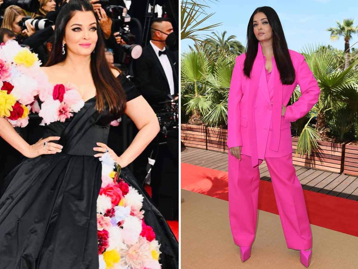 Best Looks From Cannes 2022 : Aishwarya Rai Bachchan’s vividly colourful and floral ensembles.