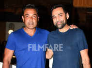 Bobby Deol and Abhay Deol photographed at an upscale eatery in Bandra